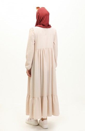 Gerafftes Kleid 1886A-01 Creme 1886A-01