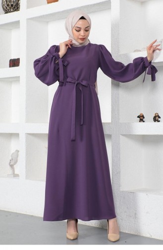 Lila Hijab Kleider 0048MP.MOR