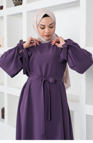 Purple Hijab Dress 0048MP.MOR