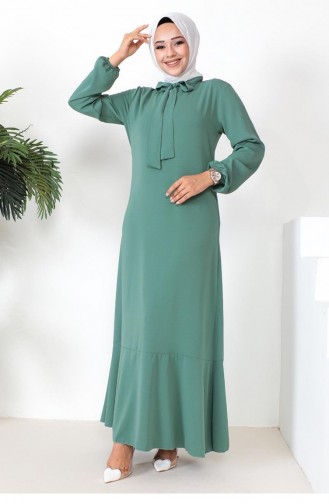 Tesettür Model Elbise Mint Yeşili