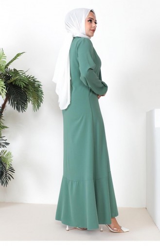 Tesettür Model Elbise Mint Yeşili