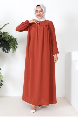 Ziegelrot Hijab Kleider 0297SGS.KRT