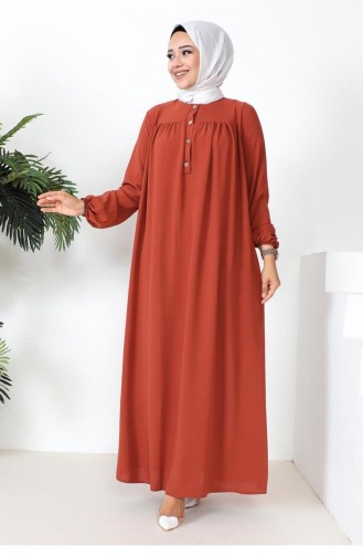 Ziegelrot Hijab Kleider 0297SGS.KRT