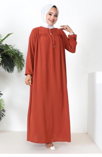 Ziegelrot Hijab Kleider 0297SGS.KRT