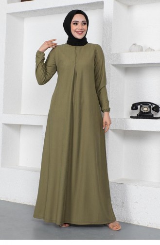 Khaki Hijab Dress 1827CVN.HAK