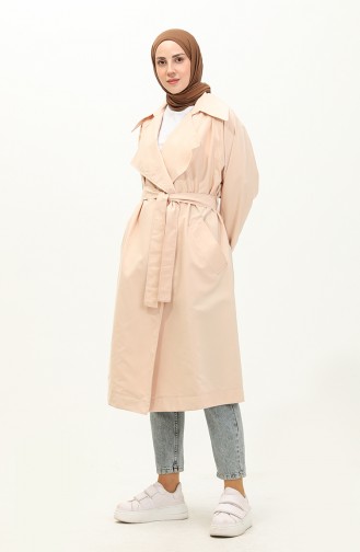 Beige Trench Coats Models 24Y9030-02