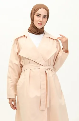 Beige Trench Coats Models 24Y9030-02