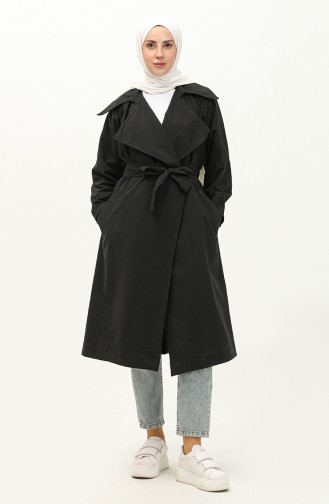 Trenchcoat mit Gürtel 24Y9030-04 Schwarz 24Y9030-04