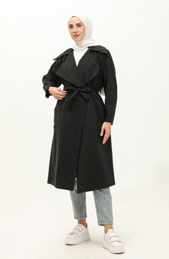 Trench-coat à Ceinture 24Y9030-04 Noir 24Y9030-04