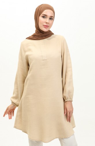 Hidden Placket Tunic 1885B-02 Dark Cream 1885B-02
