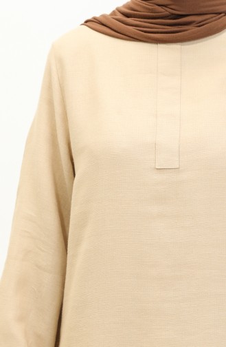 Hidden Placket Tunic 1885B-02 Dark Cream 1885B-02