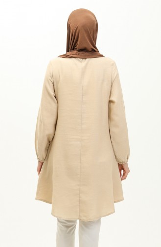 Hidden Placket Tunic 1885B-02 Dark Cream 1885B-02