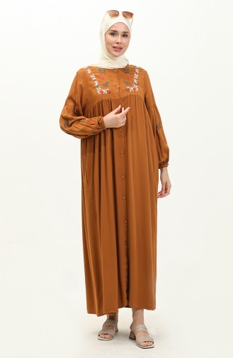 Bermando Embroidered Abaya 24Y8925-02 Tan 24Y8925-02