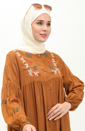 Bermando Embroidered Abaya 24Y8925-02 Tan 24Y8925-02