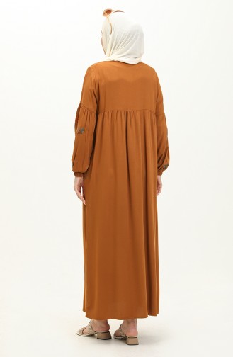 Bermando Embroidered Abaya 24Y8925-02 Tan 24Y8925-02