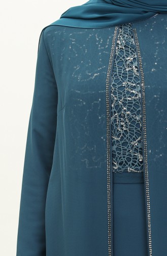 Abendkleid Aus Chiffon 52871-01 Petrol 52871-01