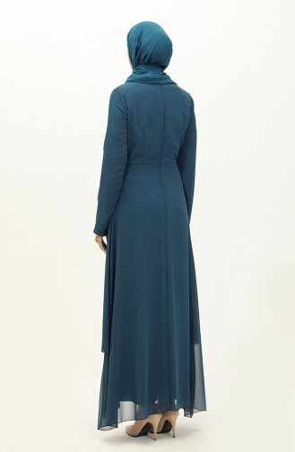 Abendkleid Aus Chiffon 52871-01 Petrol 52871-01