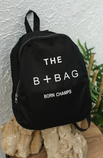 Sac à Dos Imprimé Pour Femme 5002-01 Noir 5002-01