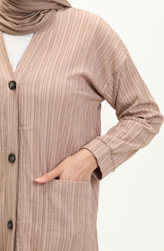 Buttoned Cardigan Pants Double Set 3506-01 Mink 3506-01