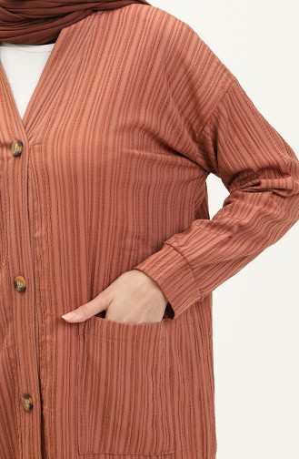 Düğmeli Hırka Pantolon İkili Takım 3506-02 Taba
