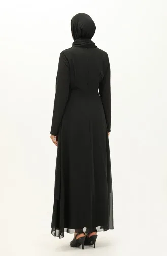 Chiffon Abendkleid 52871-02 Schwarz 52871-02