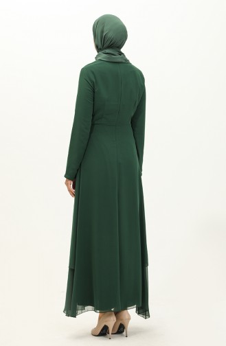 Chiffon Evening Dress 52871-04 Emerald Green 52871-04