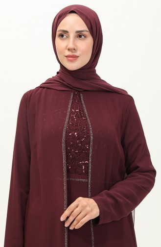 Abendkleid Aus Chiffon 52871-05 Pflaume 52871-05