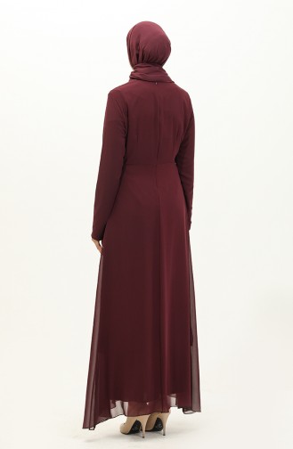 Robe de Soirée en Mousseline de Soie 52871-05 Plum 52871-05