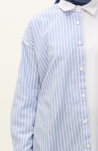 تونيك قميص بخطوط 4402-01 أزرق أبيض 4402-01