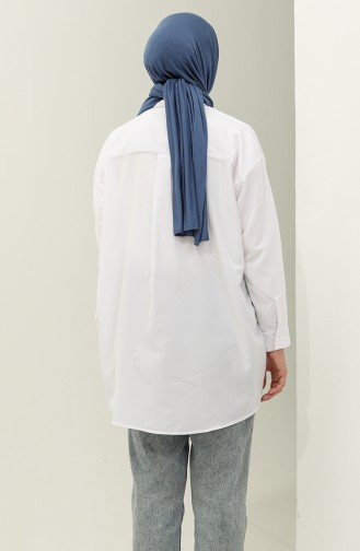 Pocketed Shirt Tunic 4430-01 white 4430-01