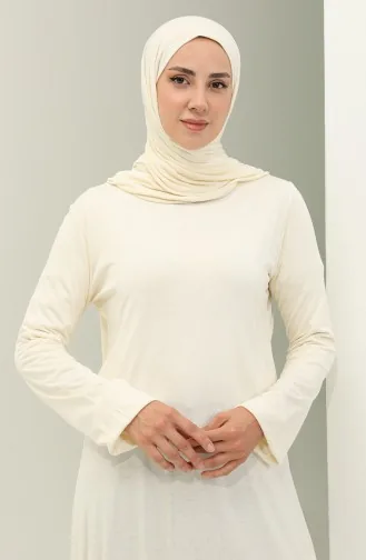 Viskose-Tunika mit elastischen Ärmeln 8634-01 Ecru 8634-01