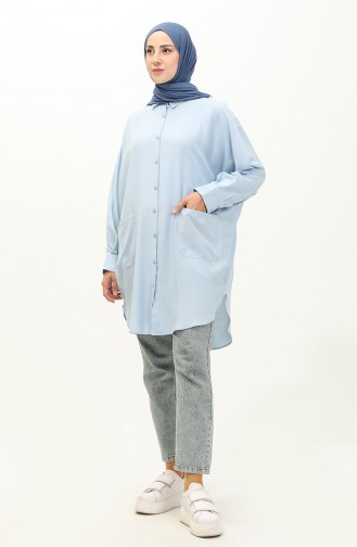 Pocket Viscose Tunic 6480-15 Blue 6480-15