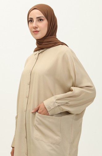 Pocket Viscose Tunic 6480-17 Beige 6480-17