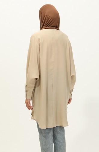 Pocket Viscose Tunic 6480-17 Beige 6480-17