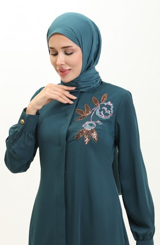 عباءه أزرق زيتي 14625