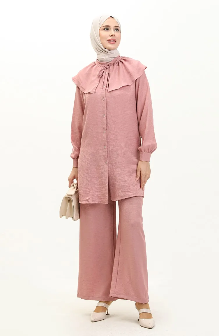 Ensemble Tunique Pantalon 0206-02 Rose Pâle 0206-02