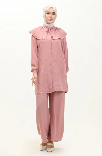 Ensemble Tunique Pantalon 0206-02 Rose Pâle 0206-02