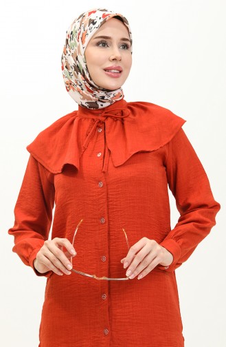 Allerli Tunik Pantolon İkili Takım 0206-06 Kiremit