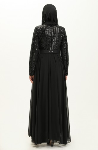 Black Hijab Evening Dress 14616