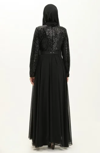 Schwarz Hijab-Abendkleider 14616