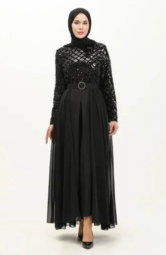Schwarz Hijab-Abendkleider 14622