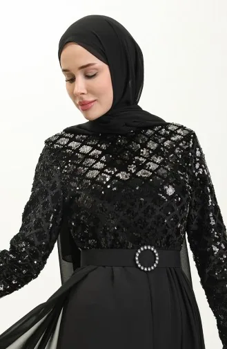 Schwarz Hijab-Abendkleider 14622