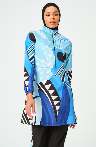 Blue Swimsuit Hijab 23257-01