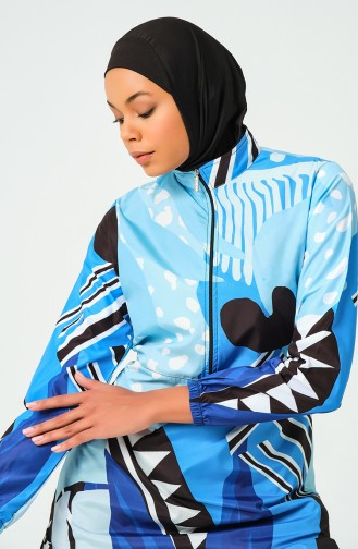 Blue Swimsuit Hijab 23257-01
