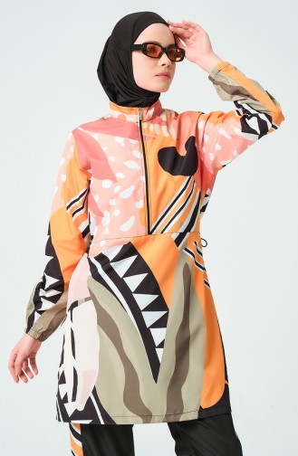 Orange Swimsuit Hijab 23257-02