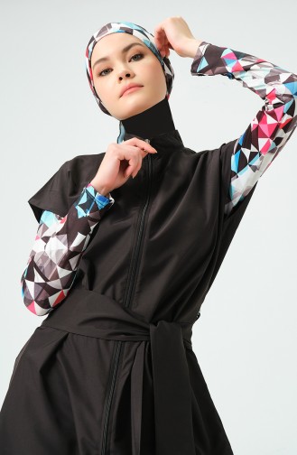 Hijab-Badeanzug mit Gürtel 23259-01 Grün 23259-01
