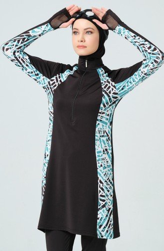 Long Sleeve Hijab Swimsuit 23677-02 Black 23677-02