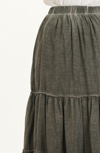 Şile Fabric Lace Skirt 00016-03 Khaki 00016-03
