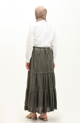 Şile Fabric Lace Skirt 00016-03 Khaki 00016-03