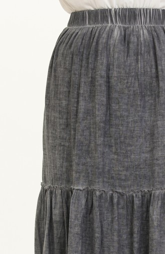Jupe en Dentelle de Tissu Şile 00016-04 Gris 00016-04